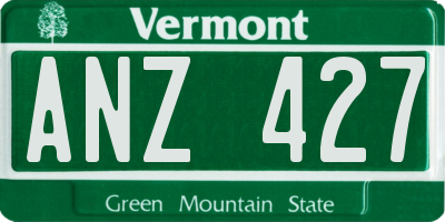 VT license plate ANZ427