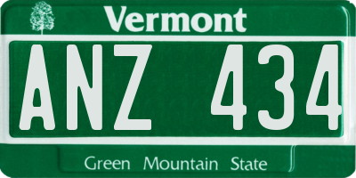 VT license plate ANZ434