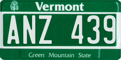 VT license plate ANZ439