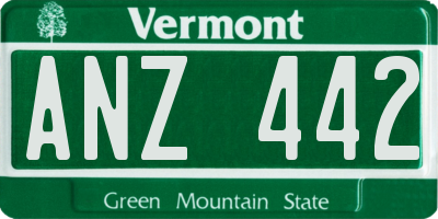 VT license plate ANZ442