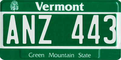VT license plate ANZ443