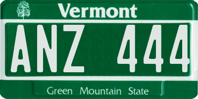 VT license plate ANZ444