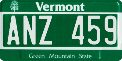 VT license plate ANZ459