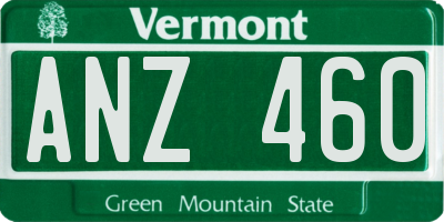 VT license plate ANZ460