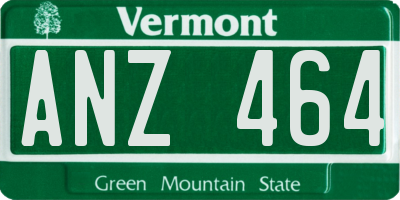 VT license plate ANZ464