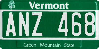 VT license plate ANZ468