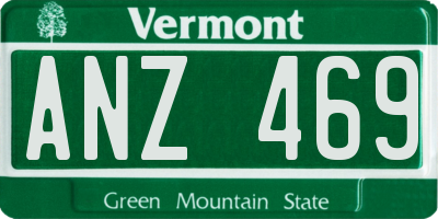 VT license plate ANZ469