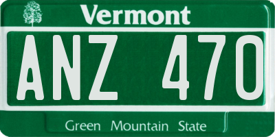 VT license plate ANZ470