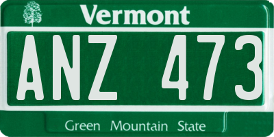 VT license plate ANZ473
