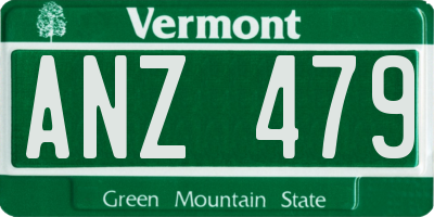 VT license plate ANZ479