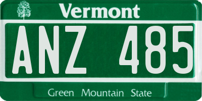 VT license plate ANZ485