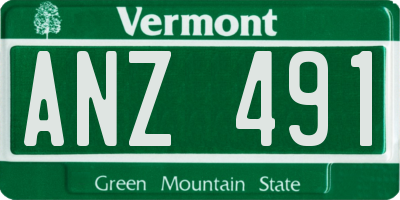 VT license plate ANZ491
