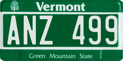 VT license plate ANZ499