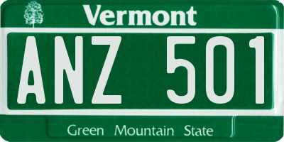 VT license plate ANZ501