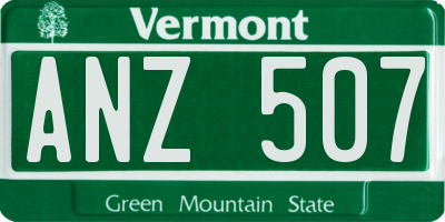 VT license plate ANZ507