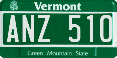 VT license plate ANZ510