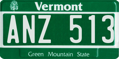 VT license plate ANZ513
