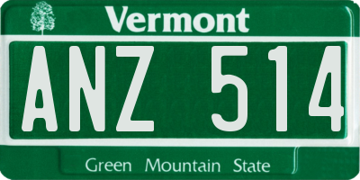 VT license plate ANZ514