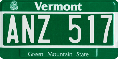 VT license plate ANZ517