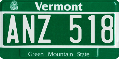 VT license plate ANZ518