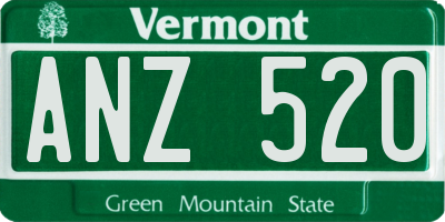 VT license plate ANZ520