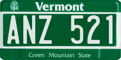 VT license plate ANZ521
