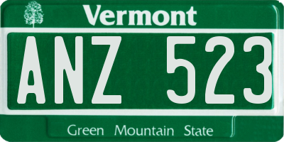 VT license plate ANZ523