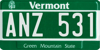 VT license plate ANZ531