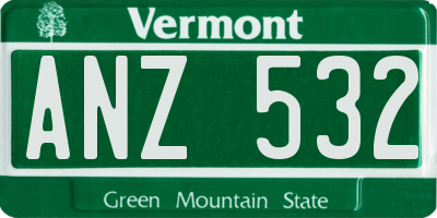 VT license plate ANZ532