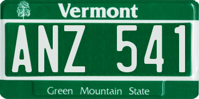 VT license plate ANZ541