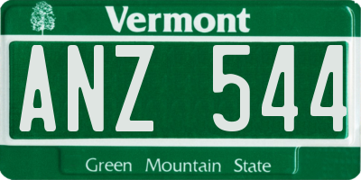 VT license plate ANZ544