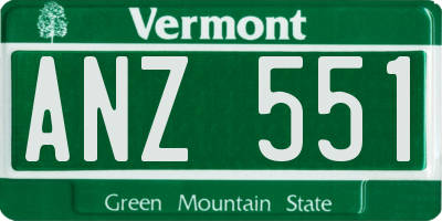 VT license plate ANZ551