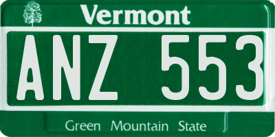 VT license plate ANZ553