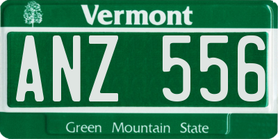 VT license plate ANZ556