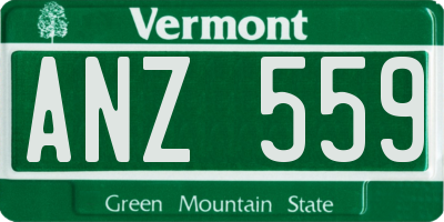 VT license plate ANZ559