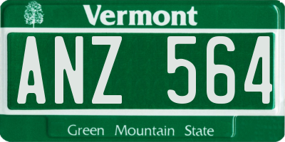 VT license plate ANZ564