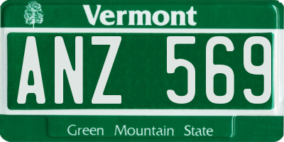 VT license plate ANZ569
