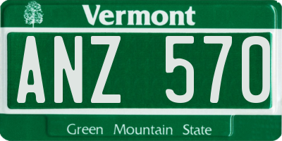 VT license plate ANZ570