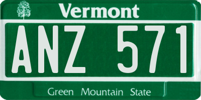 VT license plate ANZ571