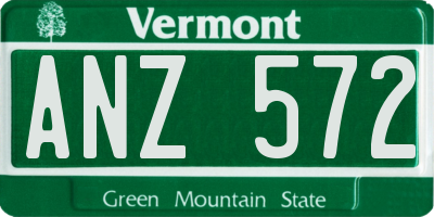 VT license plate ANZ572