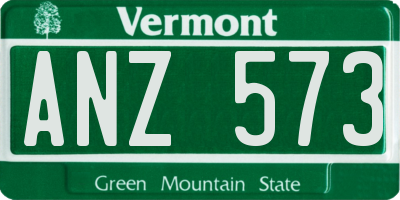 VT license plate ANZ573