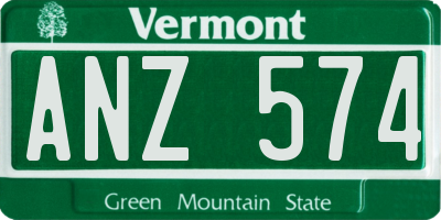 VT license plate ANZ574