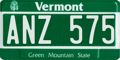 VT license plate ANZ575