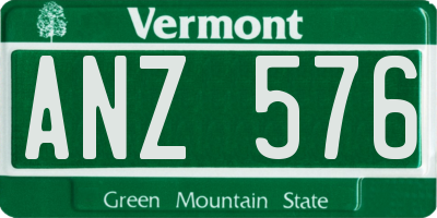 VT license plate ANZ576
