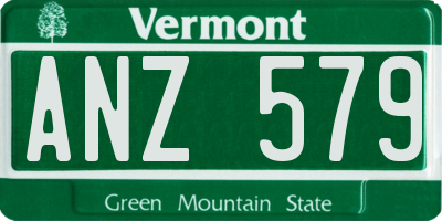 VT license plate ANZ579