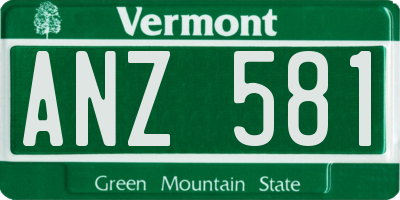 VT license plate ANZ581