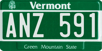VT license plate ANZ591