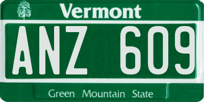 VT license plate ANZ609