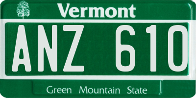 VT license plate ANZ610