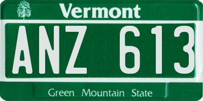 VT license plate ANZ613